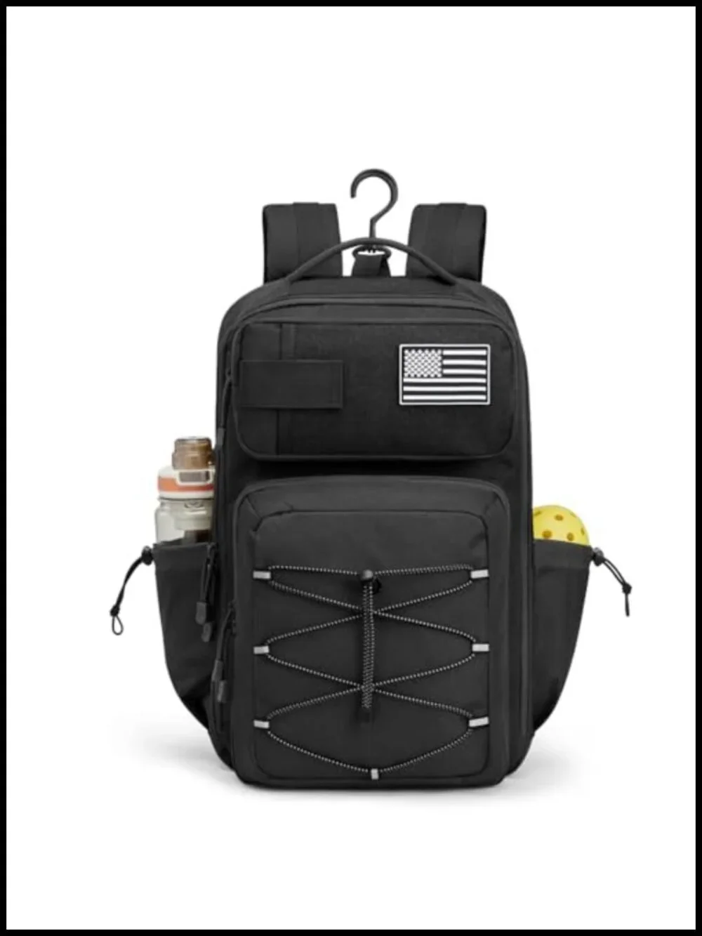 Large Pickleball Backpack Fits 2-6 Paddles Tactical Style with Fence Hook